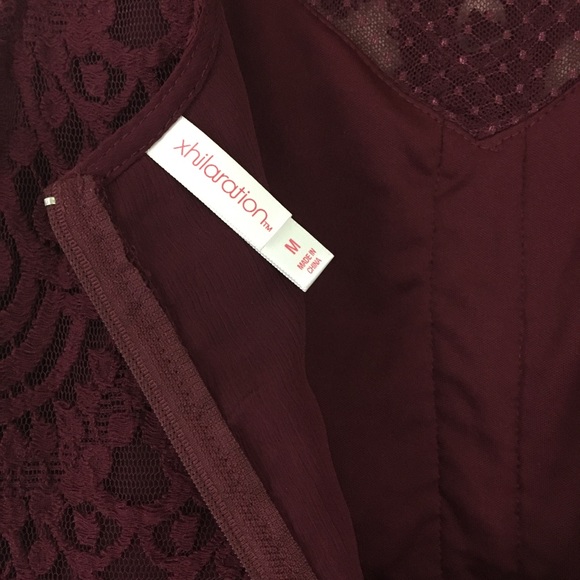 Xhilaration | Burgundy Lace A-Line Dress - Picture 6 of 8